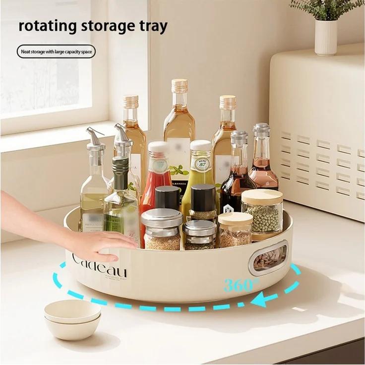 GarveeMore Küchenorganizer-Set Drehtisch Organizer, 360° drehende kosmetische Vitrinen – Bild 2