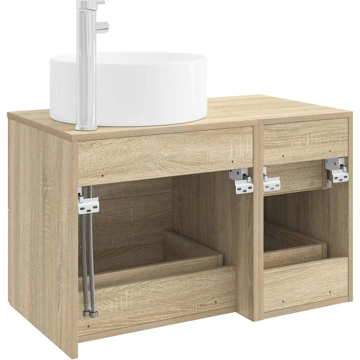 vidaXL Badezimmerschrank-Set 2 stk. Sonoma-Eiche 79,5 x 44,5 x 80 cm 3404010 – Bild 5