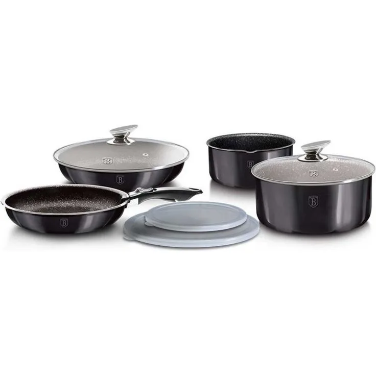 Berlinger Haus Berlinger Haus Satz Töpfe 9 Elemente Click And Cook Metallic Line Carbon Pro BH6918