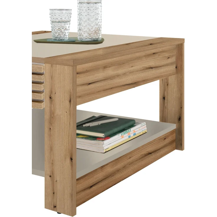 Couchtisch >Feli< Schublade, kaschmir, Evoke Eiche Dekor - 70x42x70cm (BxHxT) – Bild 4