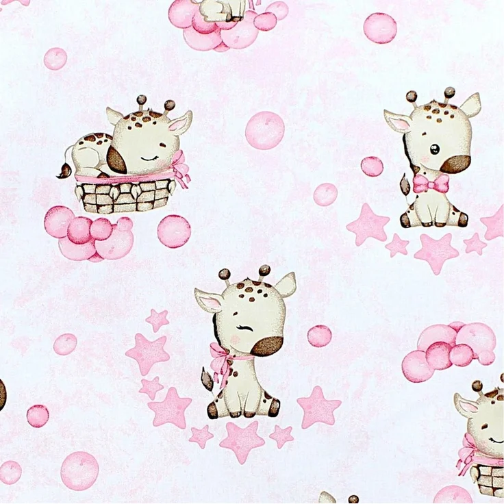 TupTam Baby Wickeltischauflage mit Baumwollbezug Gemustert, Farbe: Giraffe/Rosa, Größe: 70x60 cm – Bild 3