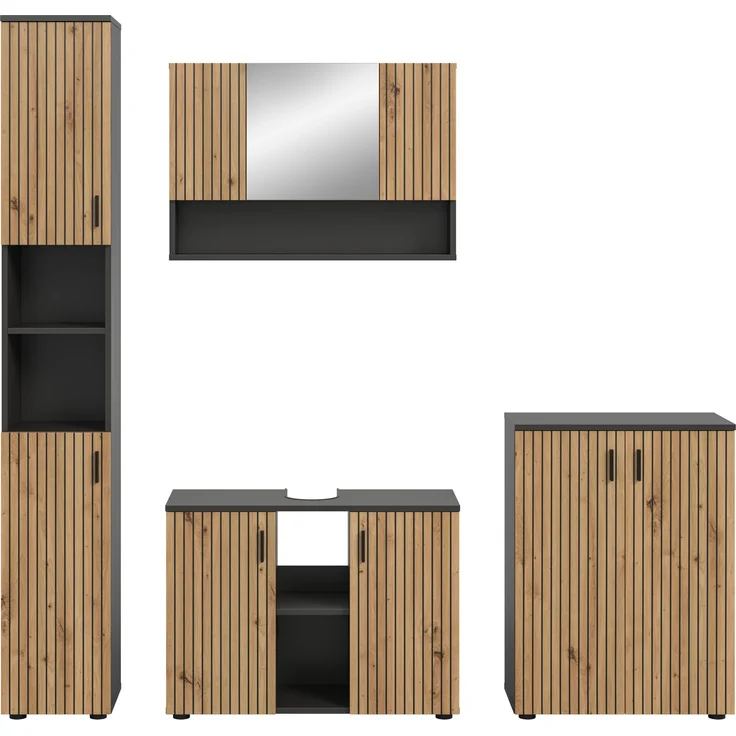 Badkombination B/H/T: 200x192x30 cm in Basalt Nachbildung und -- – Bild 2