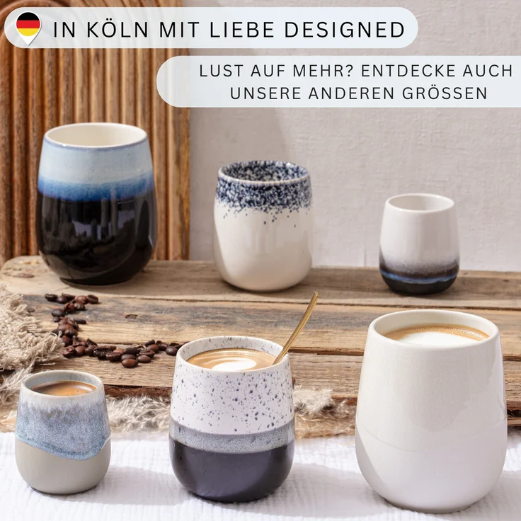 SÄNGER Steingut Kaffeebecher Siena 6 teilig 80 ml – Bild 6