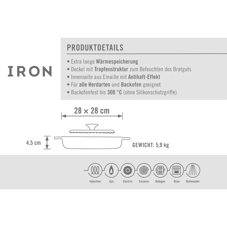 Woll Iron Grillpfanne 28x28 cm Grau – Bild 6