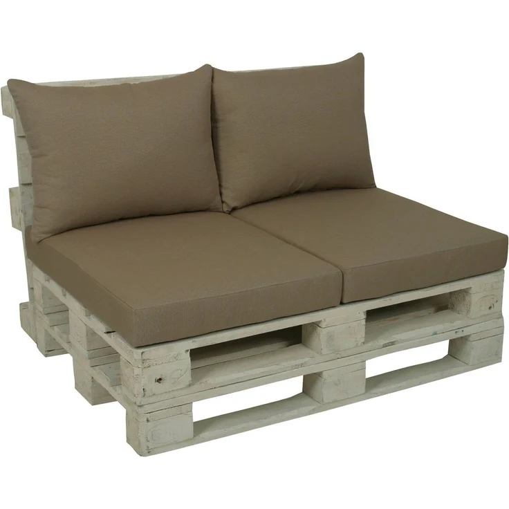 GO-DE Palettenkissen, 60x80 cm, 12 cm gepolstert, 2 Sitz- und 2 Rückenkissen für 1 Palette – Bild 1