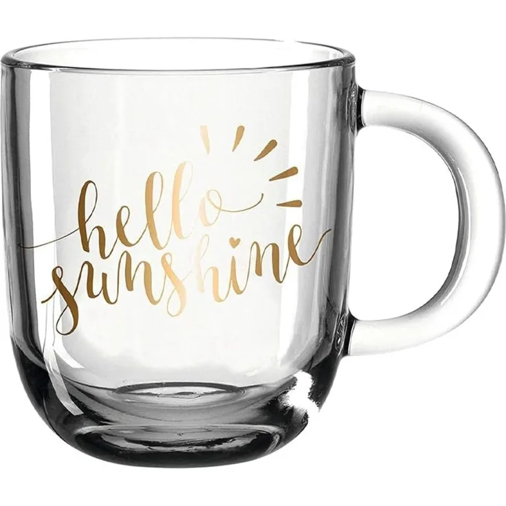 Leonardo Tasse Emozione hello sunshine, Glastasse, Becher, Kalk-Natron Glas, mehrfarbig, 400 ml, 046413
