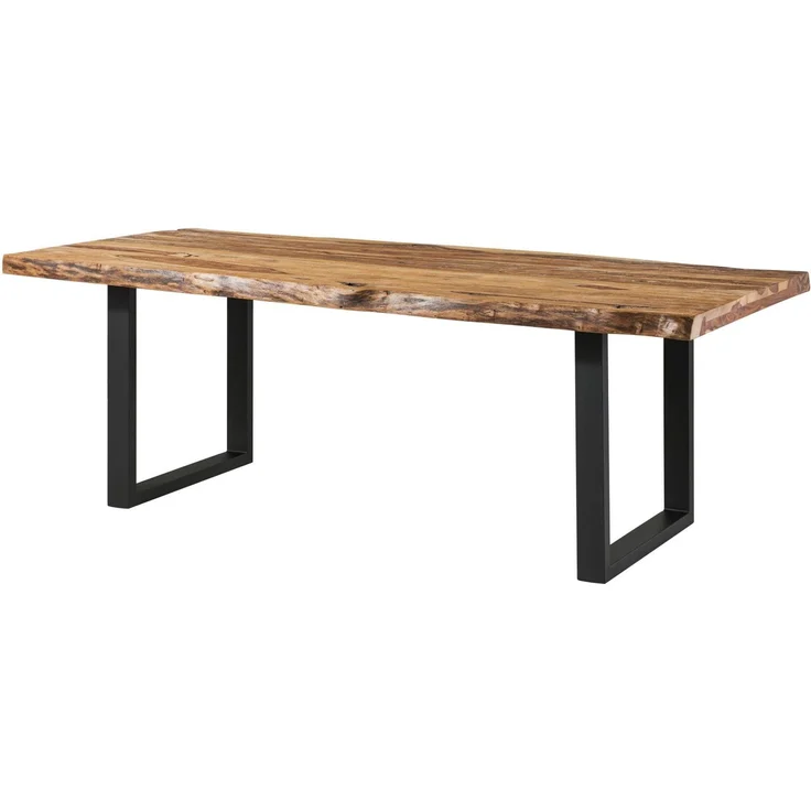 Baumtisch Sheesham 260x100x77 natur sandgestrahlt / U-Beine anthrazit matt FREEFORM 5 – Bild 1