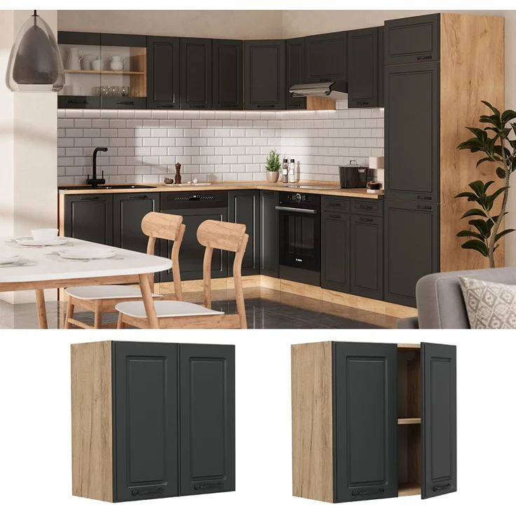 Hängeschrank R-Line Anthrazit Landhaus 60 cm Vicco – Bild 2