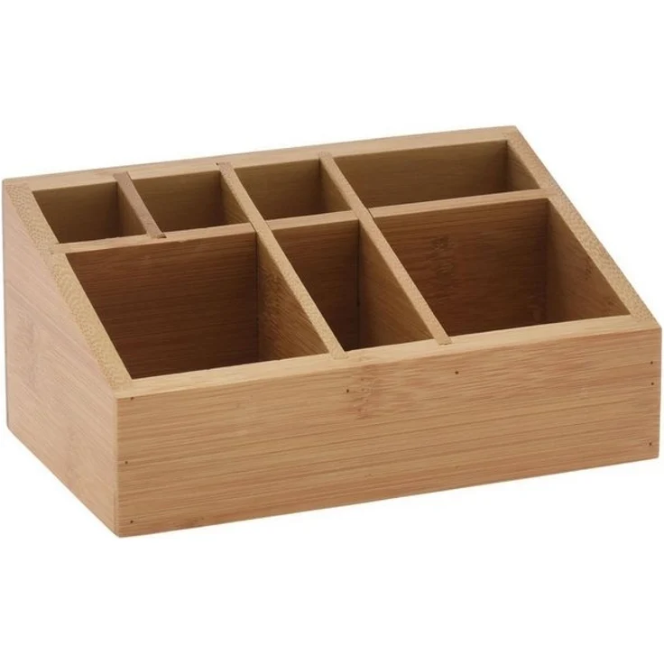 Koopman Make-Up Organizer KIMMY, Braun, Bambus, 7 Ablagefächer, B 17 x H 10 x T 10 cm – Bild 1