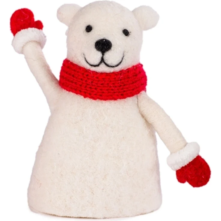 Eierwärmer aus Filz Eisbär – Bild 1