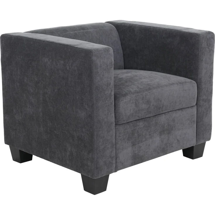 Sessel Lille, Loungesessel Polster-/Cocktailsessel, Nosagfederung Stoff/Textil Chenille (260g/m²) ~ dunkelgrau – Bild 6