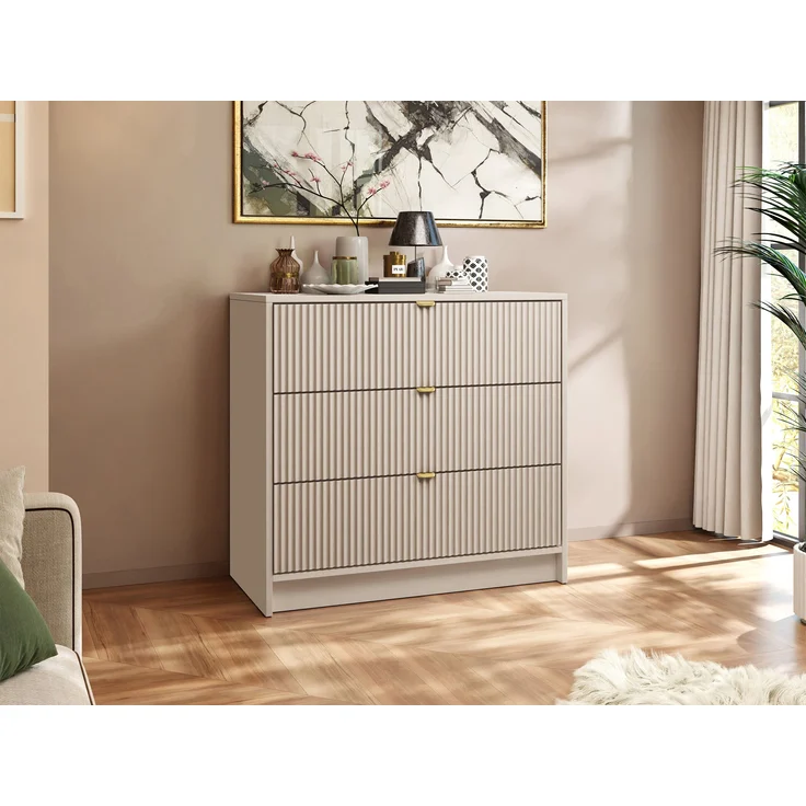 Kommode Tireno 3SZ (Farbe: Sandbeige) – Bild 2