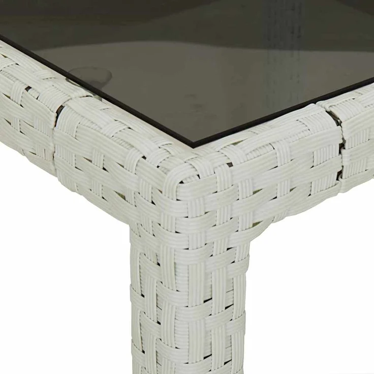 vidaXL Gartentisch Weiß 190 x 90 x 75 cm Poly-Rattan 362549 – Bild 6