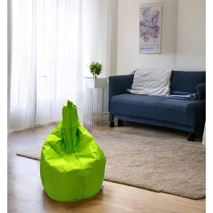 Dmora Pouf Angillina, Mehrzwecksessel, Sitzsack, Hockerhocker, Made in Italy, 80x80 h120 cm, Grün – Bild 2