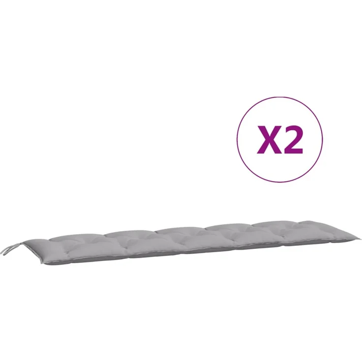 vidaXL Gartenbank-Auflagen 2 Stk. Grau 180x50x7 cm Oxford-Gewebe 361717 – Bild 4