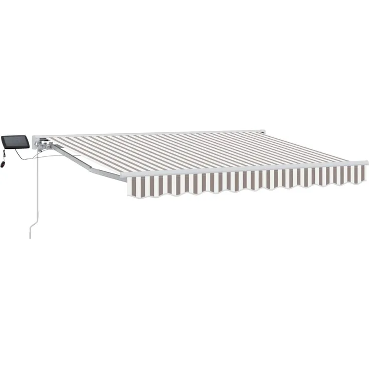 vidaXL Manueller Markisenrahmen mit LEDs Hellgrau und Weiß 3x2,5 m 3425904
