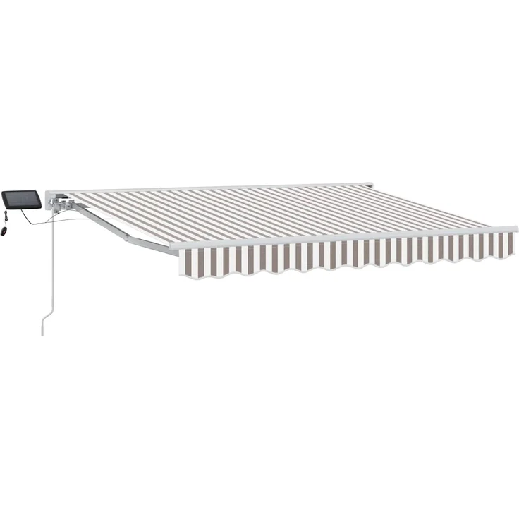 vidaXL Manueller Markisenrahmen mit LEDs Hellgrau und Weiß 3x2,5 m 3425904 – Bild 1