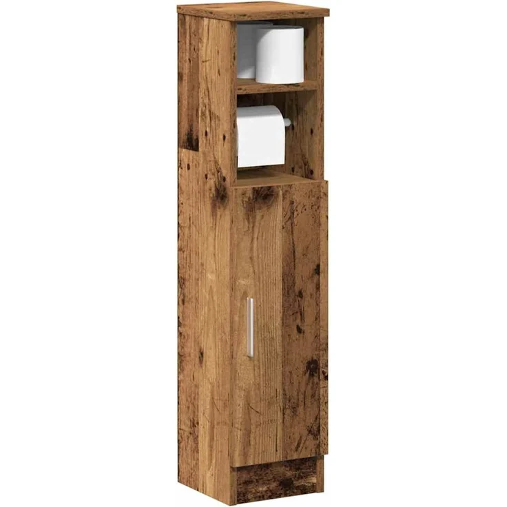 vidaXL Badezimmerschrank mit Rollenhalter Altholz-Optik 20,5x22x90 cm 858504 – Bild 1