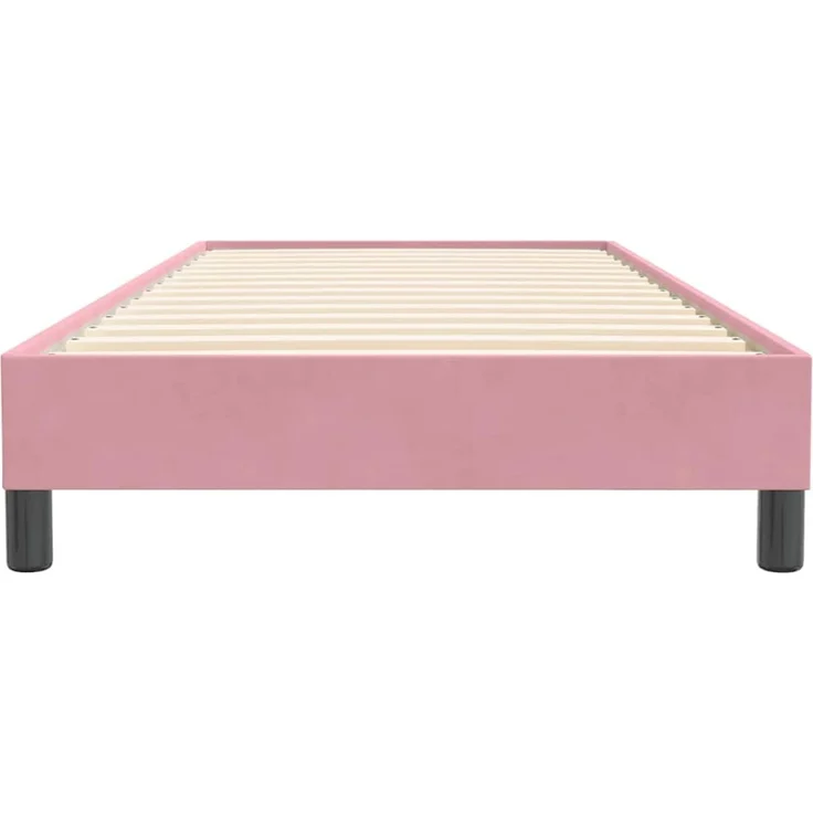 vidaXL Boxspringbett ohne Matratze Rosa 90x220 cm Samt 3315860 – Bild 5