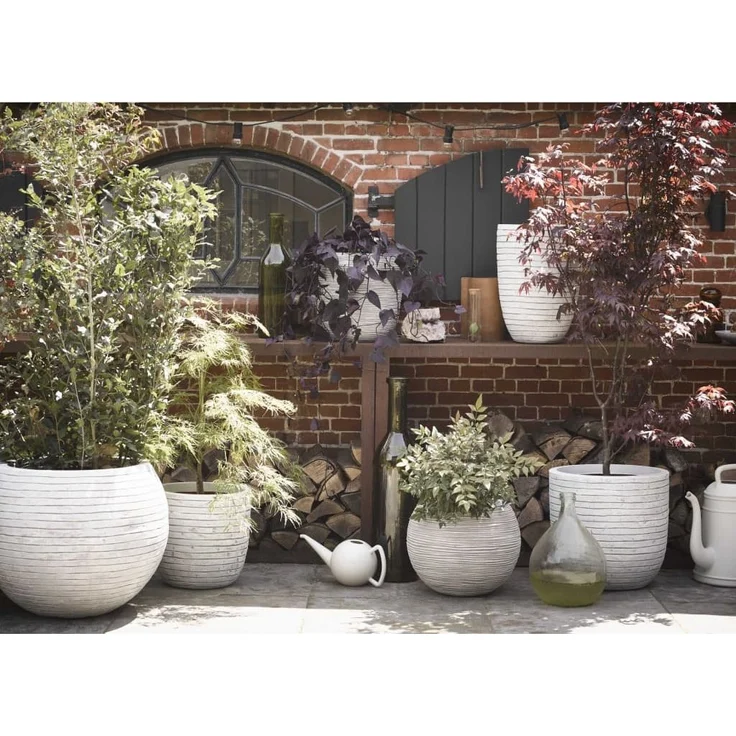 Capi Blumenkübel Nature Rib Kugel 40x32 cm Elfenbein KOFI270 424219 – Bild 2