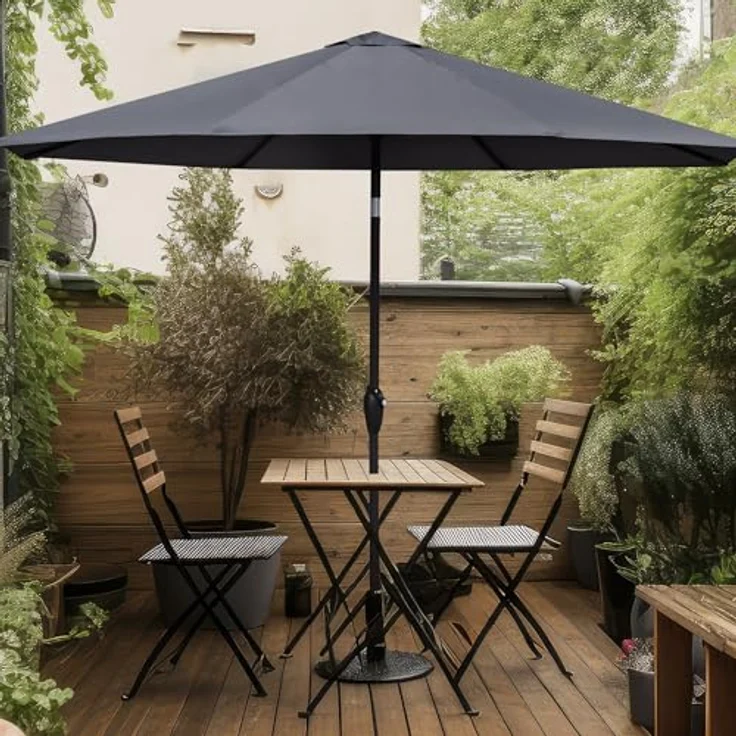 Sekey Sonnenschirm 3m Marktschirm mit Kurbel, Gartenschirm, 8 Streben, Sonnenschutz 50+, LxB: 300,00x300,00 cm, mit/ohne LED-Lichtern, Terrassenschirm Rund – Bild 5