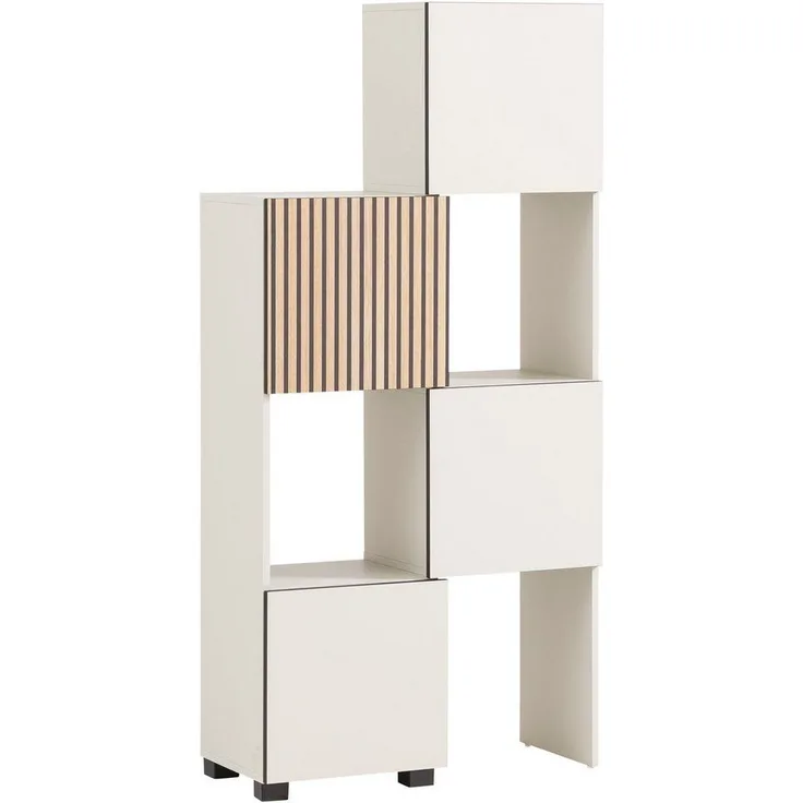 Schildmeyer Schieberegal Alexa, Holzwerkstoff, Cremebeige, 44,8-76,0 x 33,1 x 165,1 cm