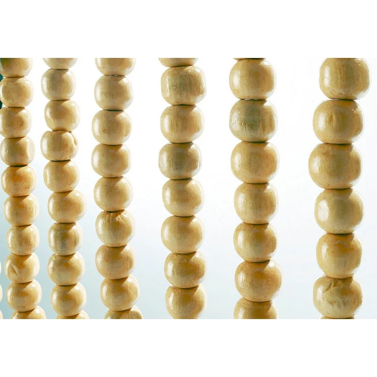 Kobolo Türvorhang COFFEE Holzperlen braun 50 Stränge 100x210cm (1 St), Ösen, halbtransparent – Bild 2