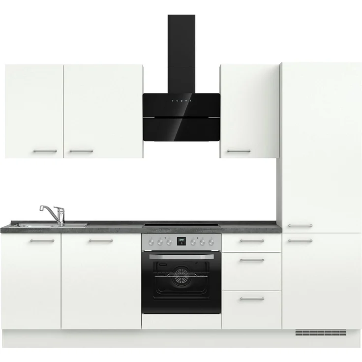 nobilia® Küchenzeile "Laser II", NEU: individuell anpassbar mit gratis Profi-Beratung, vormontiert, 270 cm breit, optional mit verschiedenen E‑Geräte-Sets – Bild 1