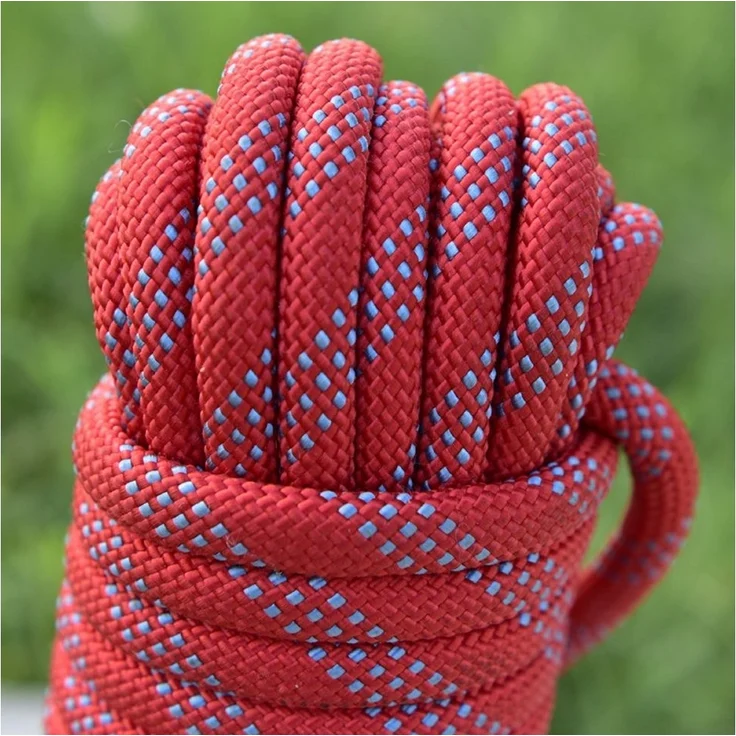 OSTWOLKE Kletterseil Sicherheitsseil 20m Statisches Seil 12mm mit 2 Karabinern Kletterseil, für Wandern Outdoor Bergsteigen Sport Camping – Bild 3