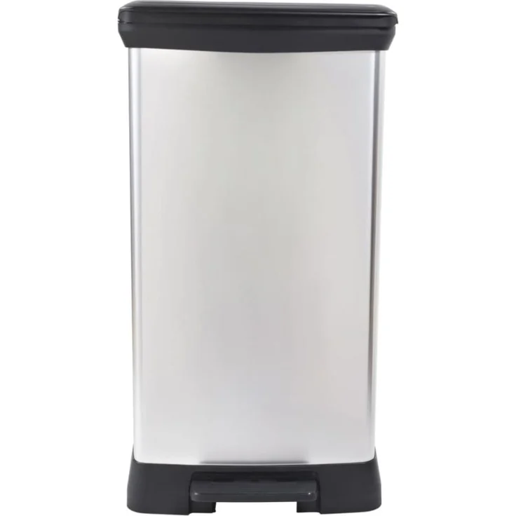 Curver Tretmülleimer Deco Rechteckig 50L Silbern 443829 – Bild 3
