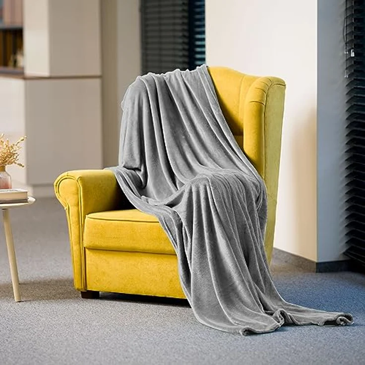 Teesa Polar-Flauschdecke 200x220 cm TEESA - grau – Bild 5