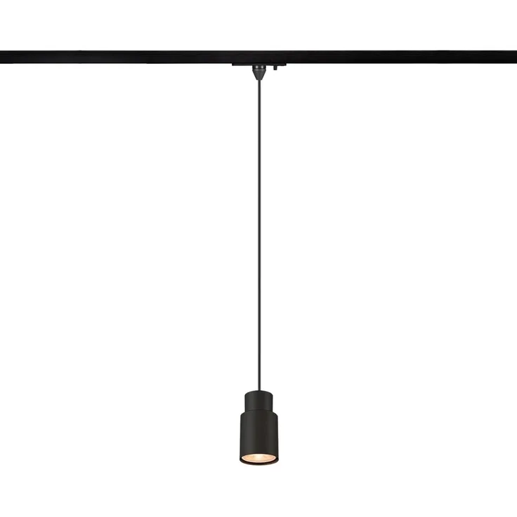 SLV PURI 2.0 Tube, 1~ Pendelleuchte, GU10, Pendellänge 200cm, 1x max. 6W, schwarz - Leuchten mit 1 Phasen Adapter