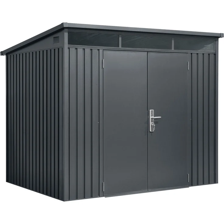 Osoltus 'Skylight' Geräteschuppen mit Pultdach, Metall anthrazit, 201 x 186 x 237 cm – Bild 1