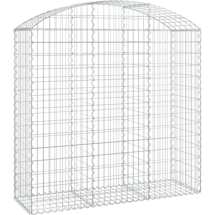 vidaXL Gabione mit Hochbogen 150x50x140/160 cm Verzinktes Eisen 153457 – Bild 2