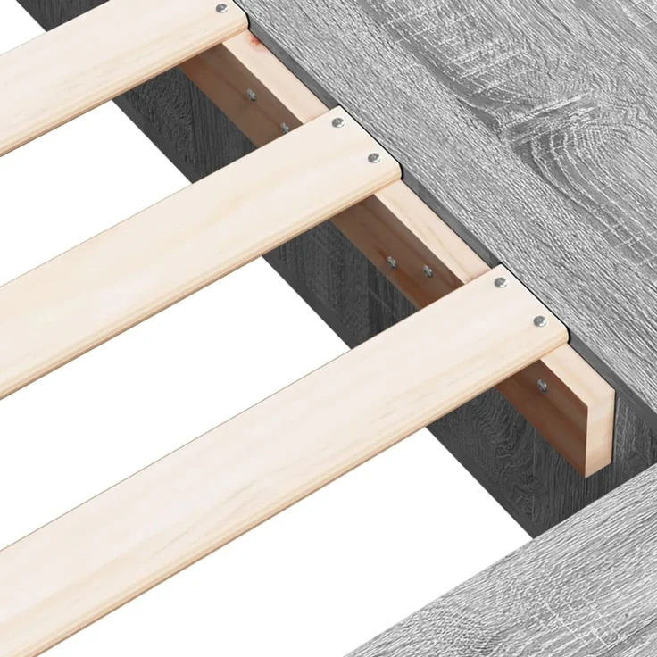 vidaXL Bettgestell Grau Sonoma 75x190 cm Holzwerkstoff 3280536 – Bild 8