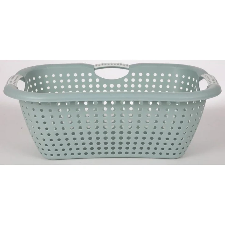 8x Wäschewanne Ergonomica 27L Grün Sammler Box Korb Kunstoff Kleidung Soft Touch – Bild 3