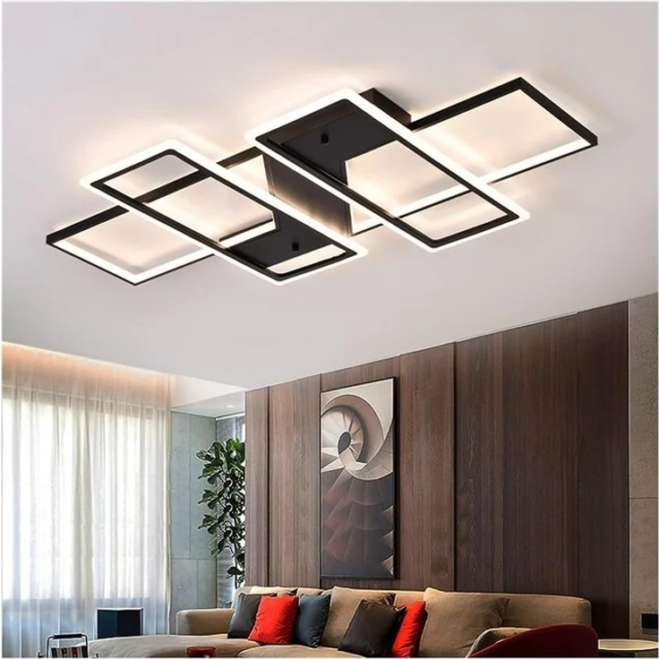 OYLCDI Deckenleuchten LED Deckenlampe 94W Dimmbar mit Fernbedienung 3000-6500k, LED fest integriert, Dimmbar Hängeleuchte Aluminium, LED fest integriert Hängeleuchte Wohnzimmer Schlafzimmer Arbeitszimmer, Kaltweiß, Warmweiß, Neutralweiß, Mit Fernbedien... – Bild 4
