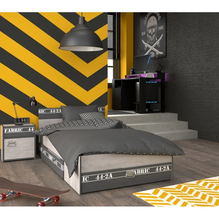 Parisot Kinderzimmer Fabric in Esche grau und schwarz Jugendzimmer Set 3-tlg. – Bild 4
