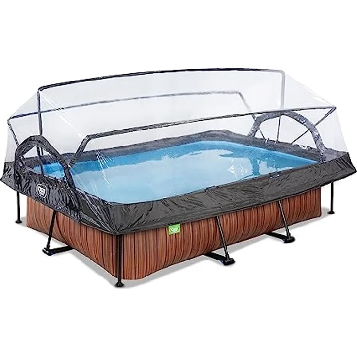 EXIT Swimming Pool rechteckig 300 x 200 x 65 cm braun inkl. Sonnendach