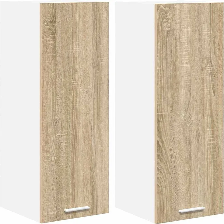 vidaXL Hängeschrank 2 pcs Sonoma-Eiche und Weiß 30 x 31 x 80 cm 884247