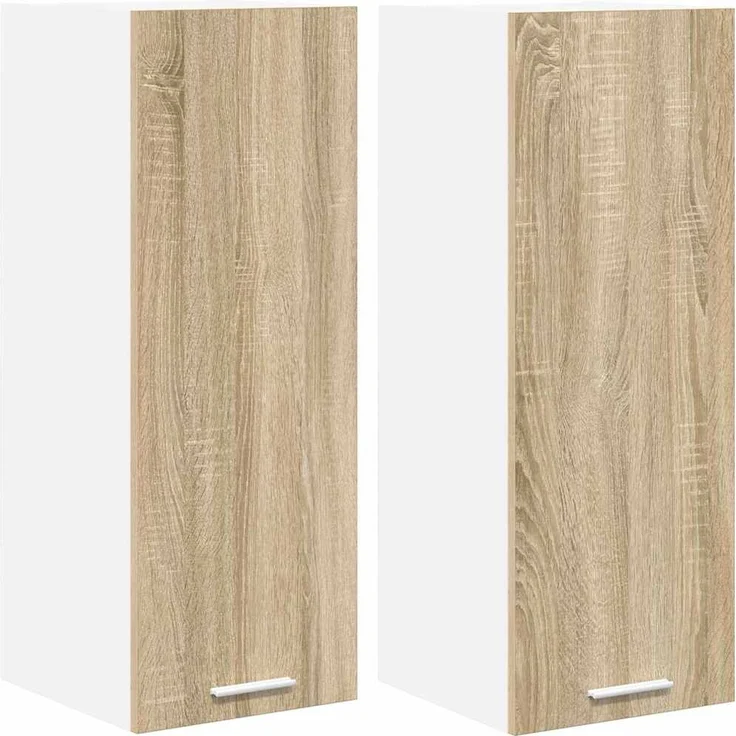 vidaXL Hängeschrank 2 pcs Sonoma-Eiche und Weiß 30 x 31 x 80 cm 884247 – Bild 1