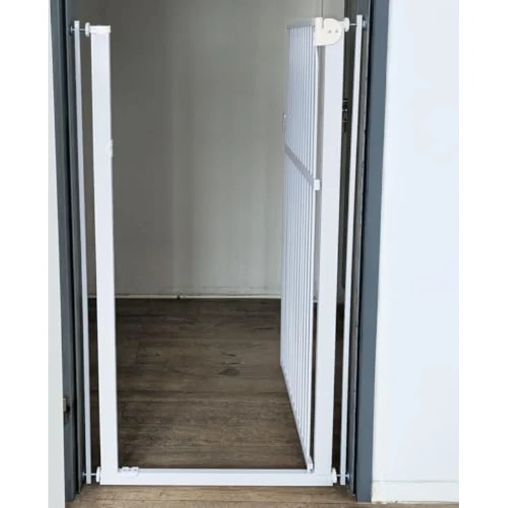 RAMROXX Treppenschutzgitter, für 75-85cm Durchgang, 142 cm Hoch, Metall Weiß – Bild 4