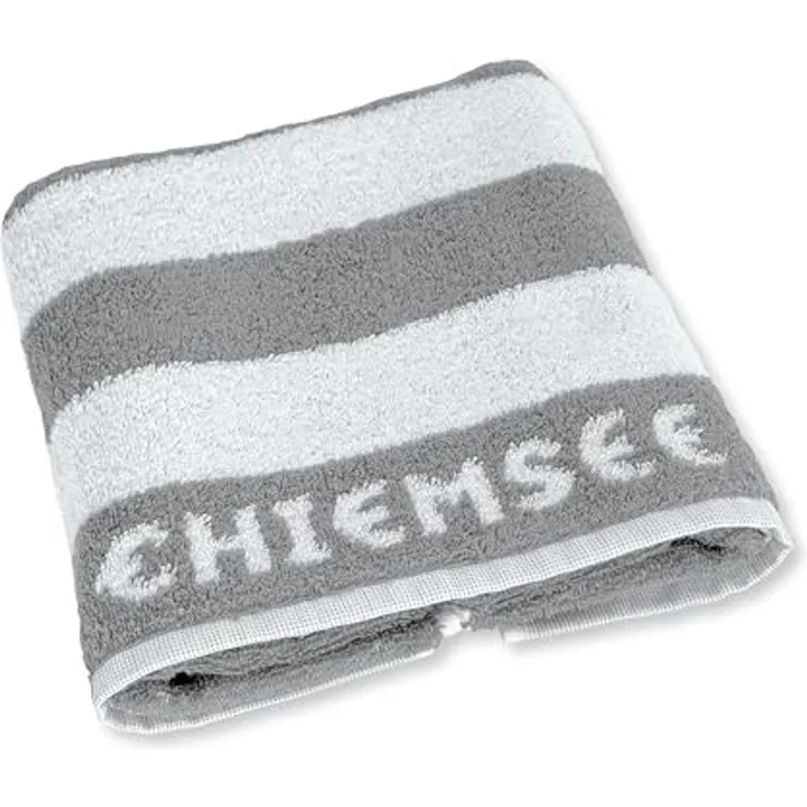Chiemsee Saunatuch 100% Baumwolle, 80 x 200 cm, Frottier, gestreift, Logo-Schriftzug