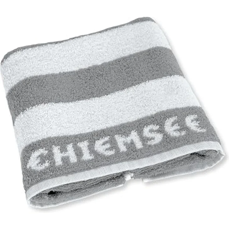 Chiemsee Saunatuch 100% Baumwolle, 80 x 200 cm, Frottier, gestreift, Logo-Schriftzug – Bild 1
