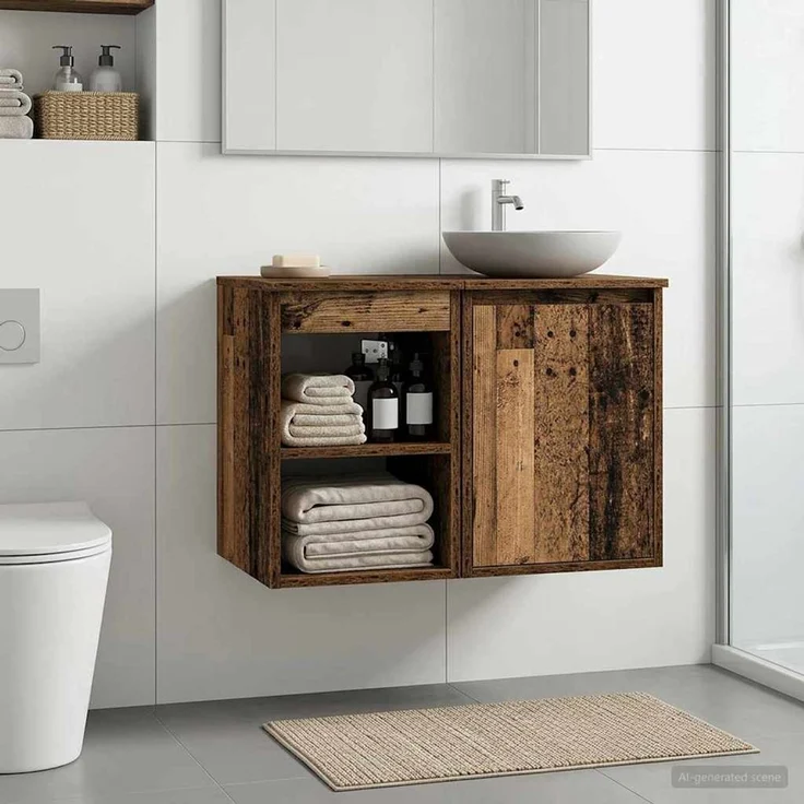 vidaXL Badezimmerschrank Altholz 30 x 35 x 50 cm Holzwerkstoff 890340 – Bild 4