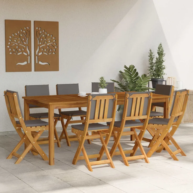 vidaXL Außen Bistro-Stühle mit Kissen 8 pcs Dunkelgrau 38 x 46 x 85 cm 3416296 – Bild 3