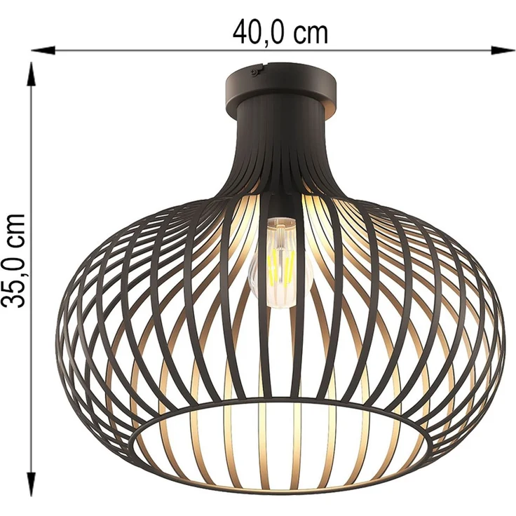 LED Deckenleuchte, Metall rost, Gitter Design, H 35 cm – Bild 8