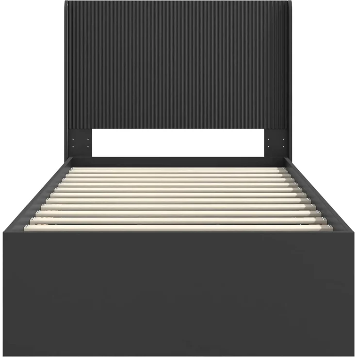 vidaXL Bettgestell mit Stauraum und Kopfteil Schwarz 100 x 200 cm 3413972 – Bild 6