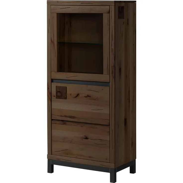 Vitrine Kernbuche 65 x 40 x 148 tabacco braun geölt VILLANDERS #204