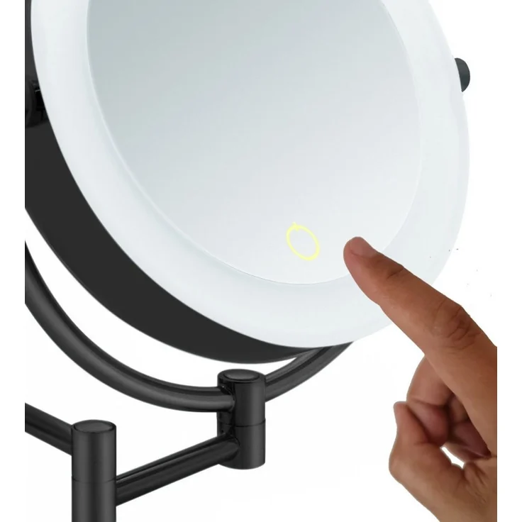 Libaro Kosmetikspiegel mit Beleuchtung und Vergrößerung TOKIO 2 seitig 5-fach / 10-fach XXL, Schminkspiegel mit Licht LED beleuchtet Wandmontage, extra groß – Bild 2